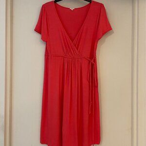 J. Crew Slub Cotton Orange Peach Dress- Size Medium